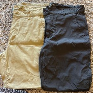 Mens LB Tech Hiking Pants 34x30 navy & tan